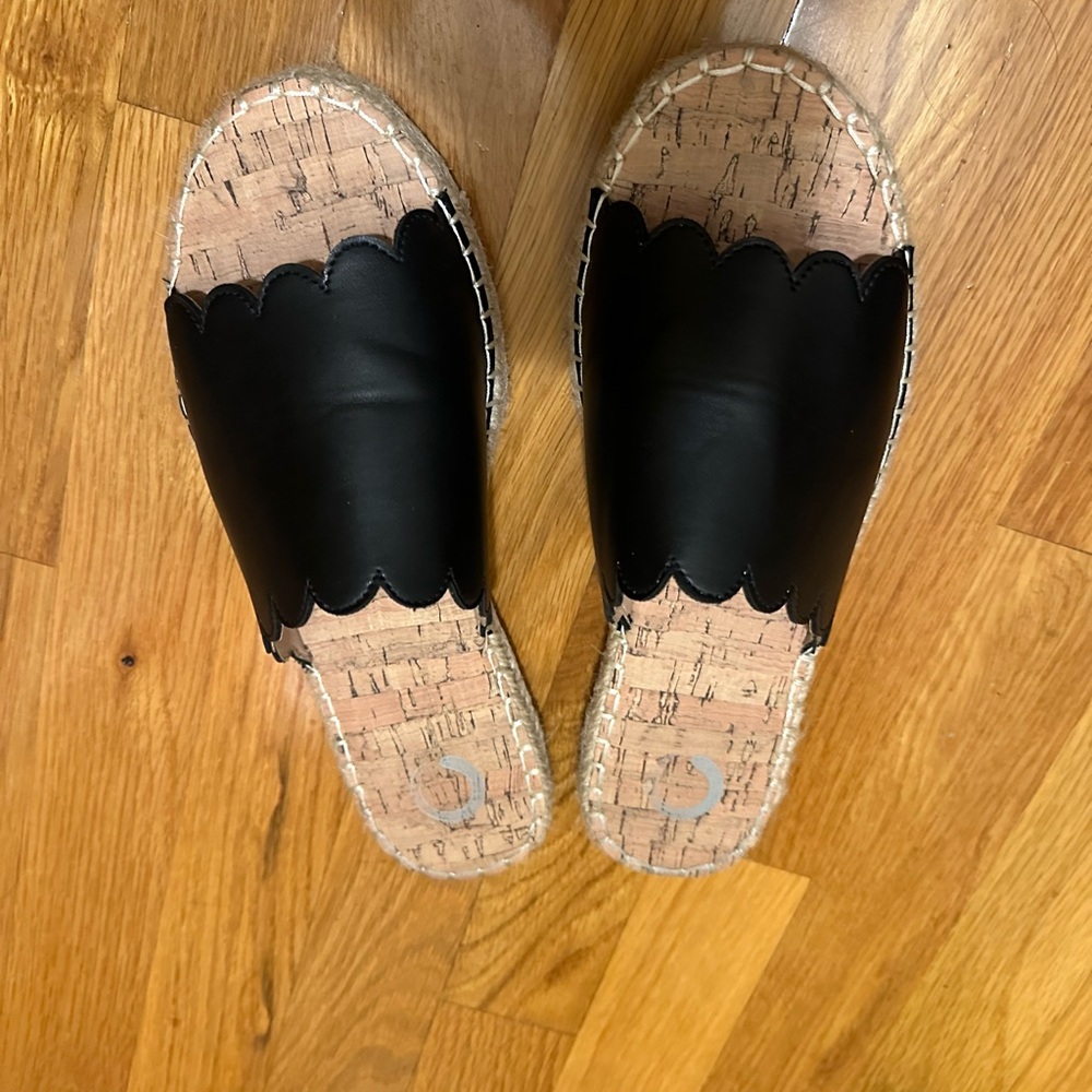 Black Slip-On Sandals